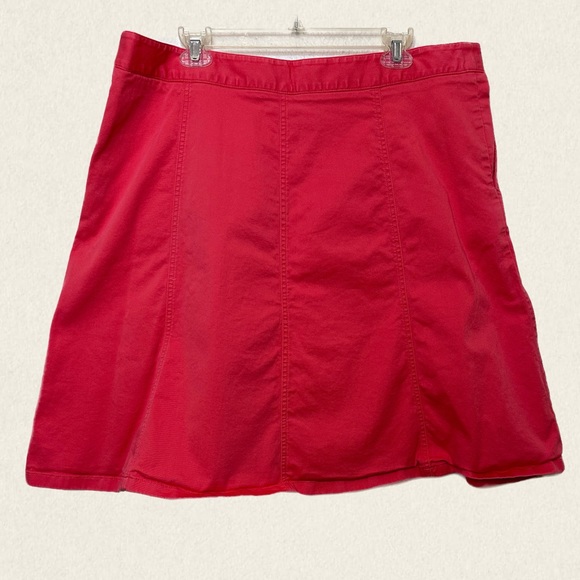 L.L. Bean Cotton A-Line Pink/Coral Skirt. - Picture 2 of 8